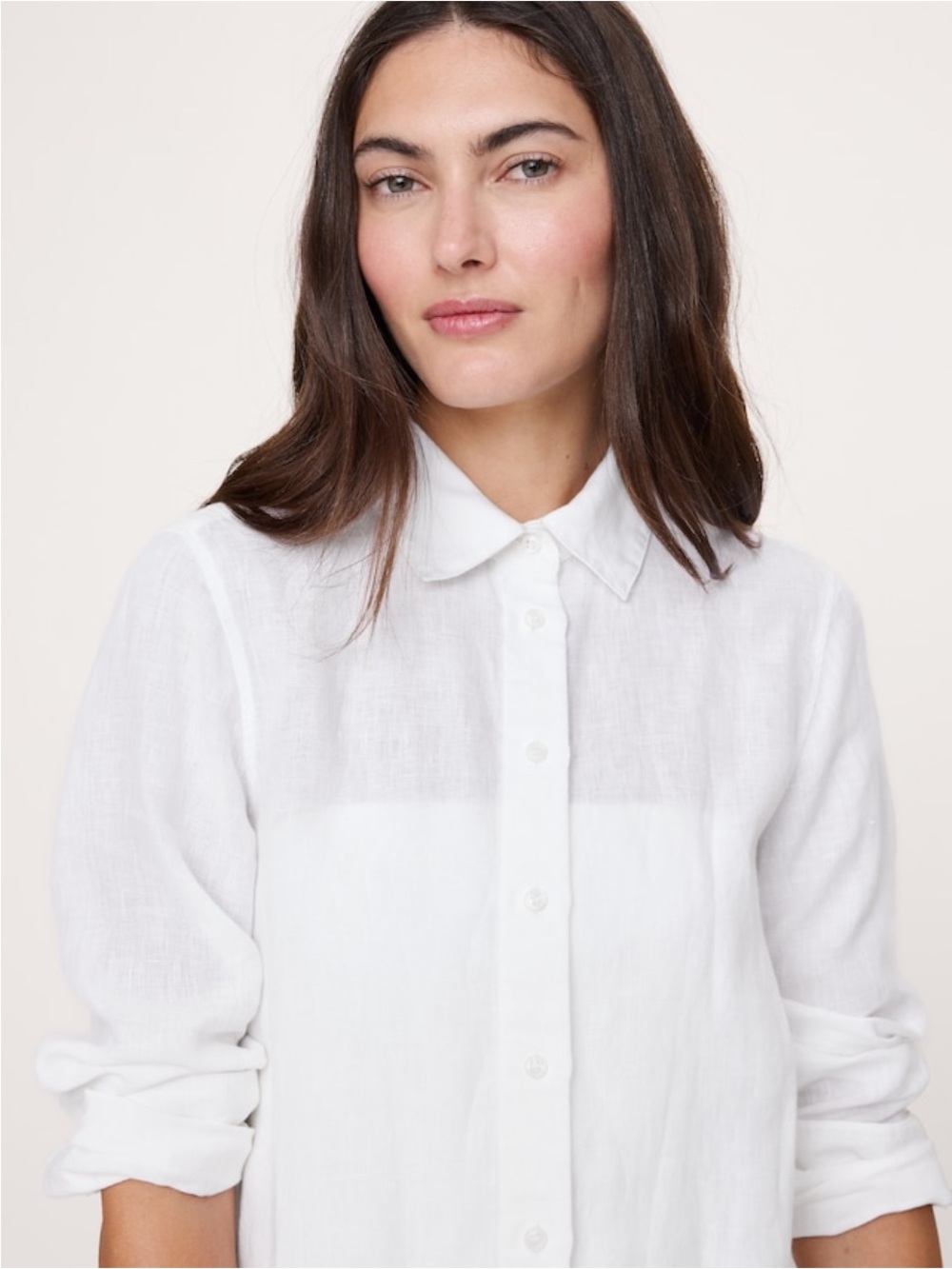 Banana Republic Linen Button Down Shirt White NWT Size Large